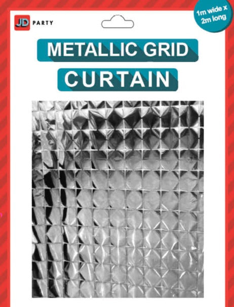 Metallic Block Curtains (Silver)